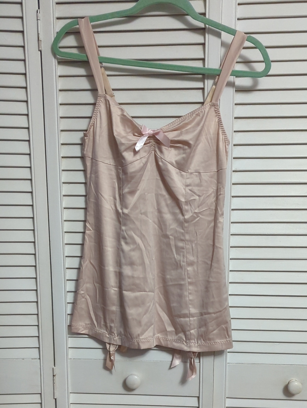 La SENZA Pale Pink Satin Chemise with Bow